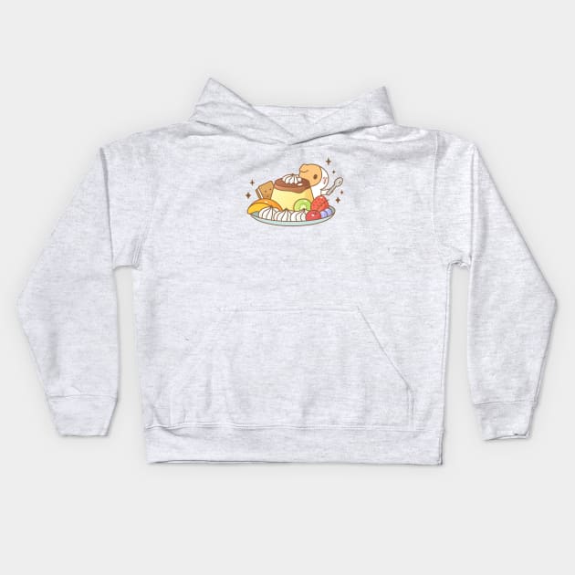 Guinea pig with Japanese Pudding Kids Hoodie by Noristudio